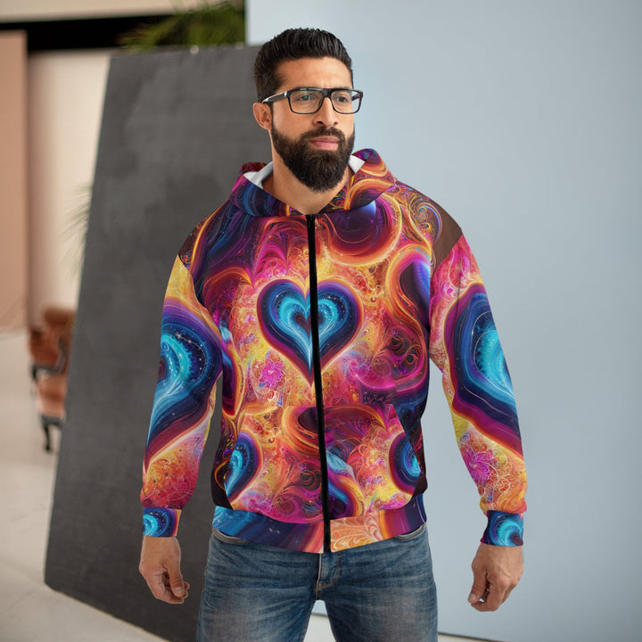 Cosmic Heart Nebula - Unisex Zip Hoodie - All Over Prints - g(0D·IO) - XS - -