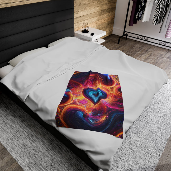 Cosmic Heart Nebula - Velveteen Plush Blanket - All Over Prints - g(0D·IO) - 30" × 40" - -