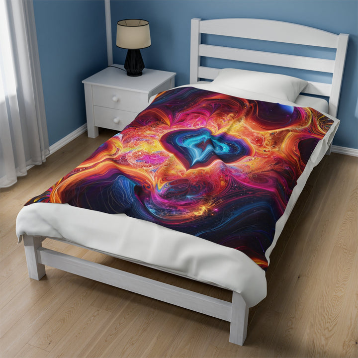 Cosmic Heart Nebula - Velveteen Plush Blanket - All Over Prints - g(0D·IO) - 30" × 40" - -