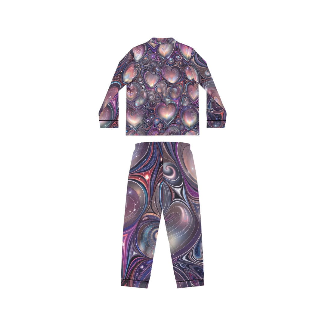 Cosmic Heart Tapestry - Women's Satin Pajamas - All Over Prints - g(0D·IO) - XS/S - Black -