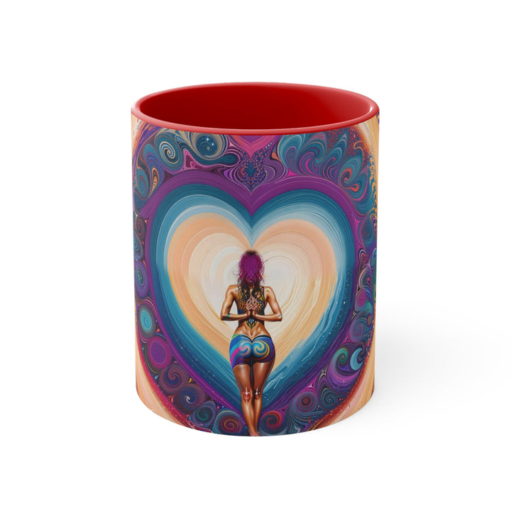 Cosmic Heart Vortex - Accent Coffee Mug - Mug - g(0D·IO) - Red - 11oz -