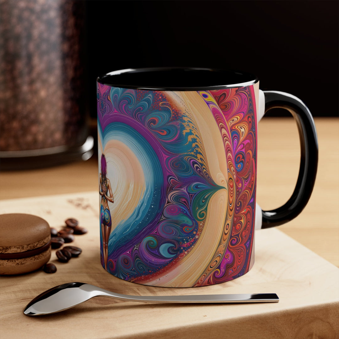 Cosmic Heart Vortex - Accent Coffee Mug - Mug - g(0D·IO) - Pink - 11oz -