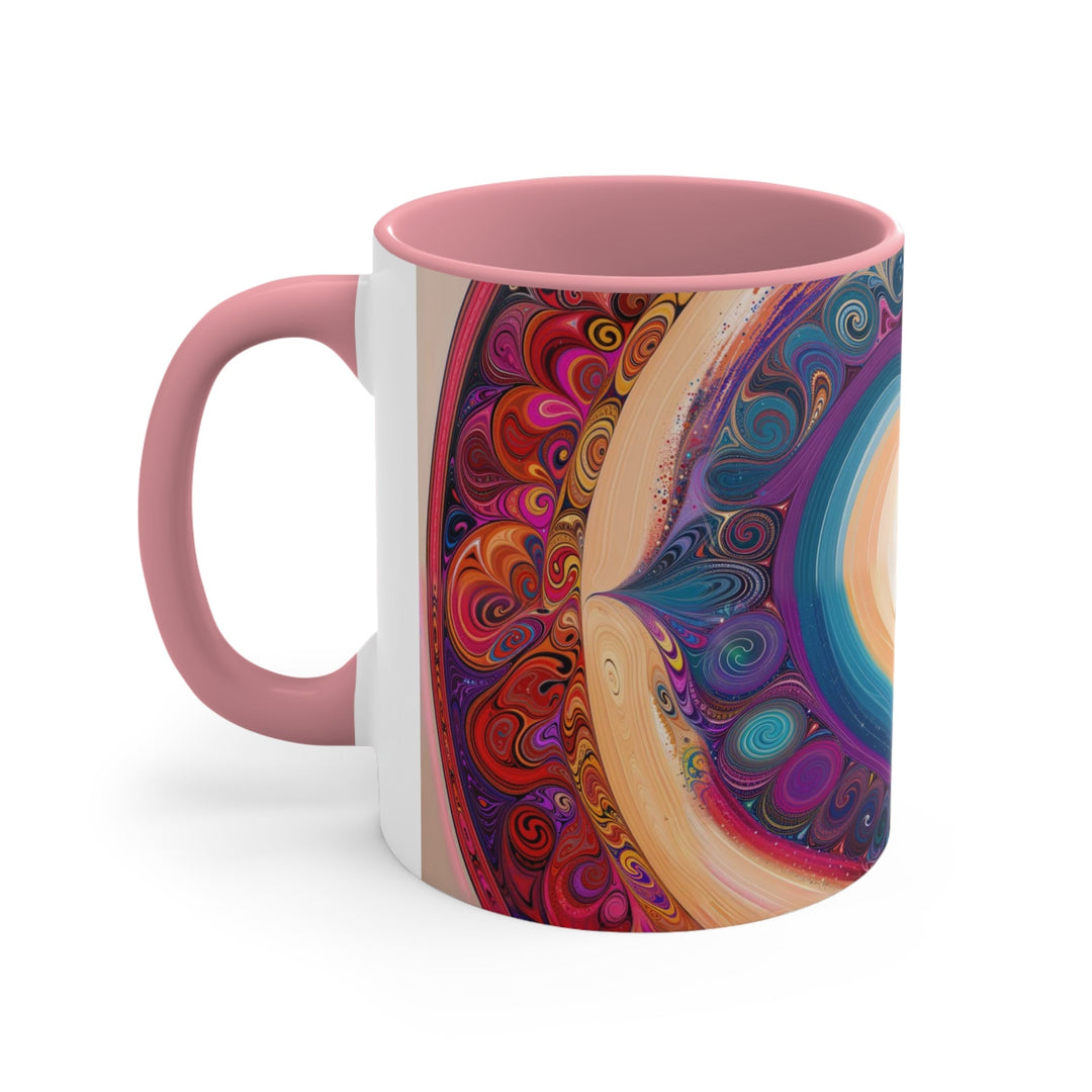 Cosmic Heart Vortex - Accent Coffee Mug - Mug - g(0D·IO) - Pink - 11oz -