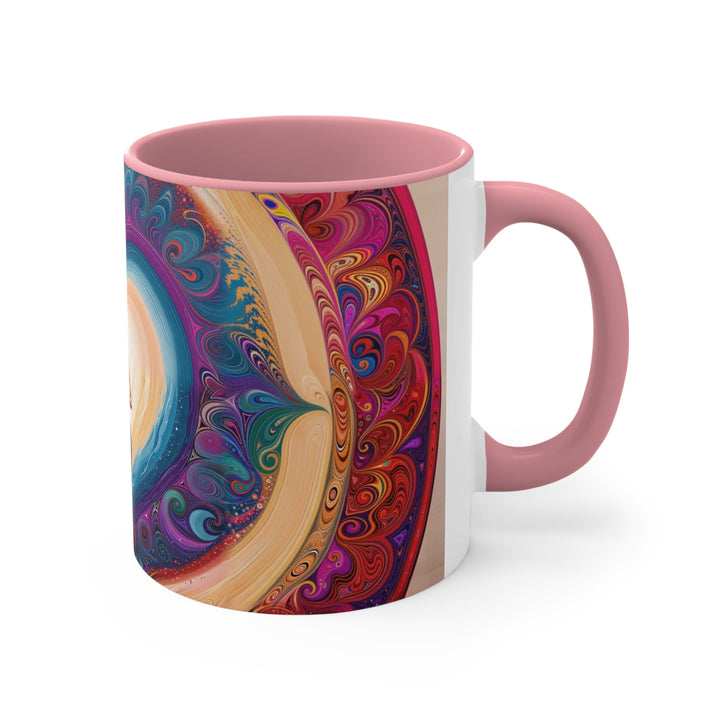 Cosmic Heart Vortex - Accent Coffee Mug - Mug - g(0D·IO) - Pink - 11oz -