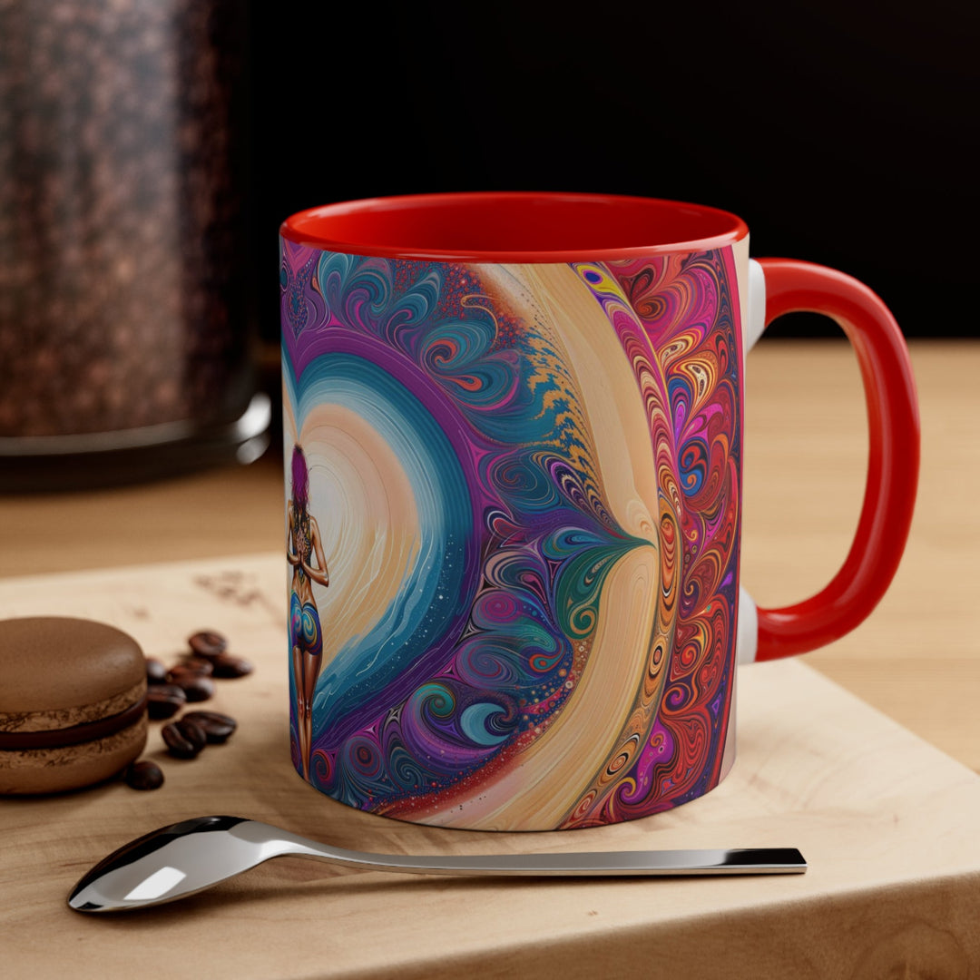 Cosmic Heart Vortex - Accent Coffee Mug - Mug - g(0D·IO) - Pink - 11oz -