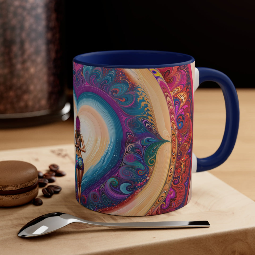 Cosmic Heart Vortex - Accent Coffee Mug - Mug - g(0D·IO) - Pink - 11oz -