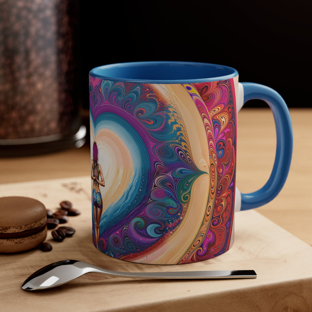 Cosmic Heart Vortex - Accent Coffee Mug - Mug - g(0D·IO) - Pink - 11oz -