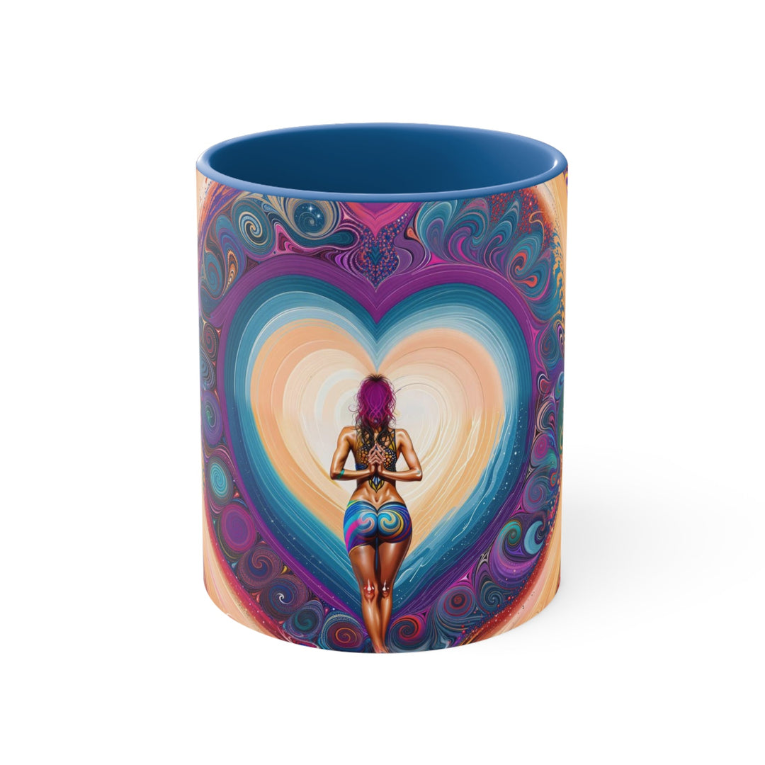 Cosmic Heart Vortex - Accent Coffee Mug - Mug - g(0D·IO) - Blue - 11oz -