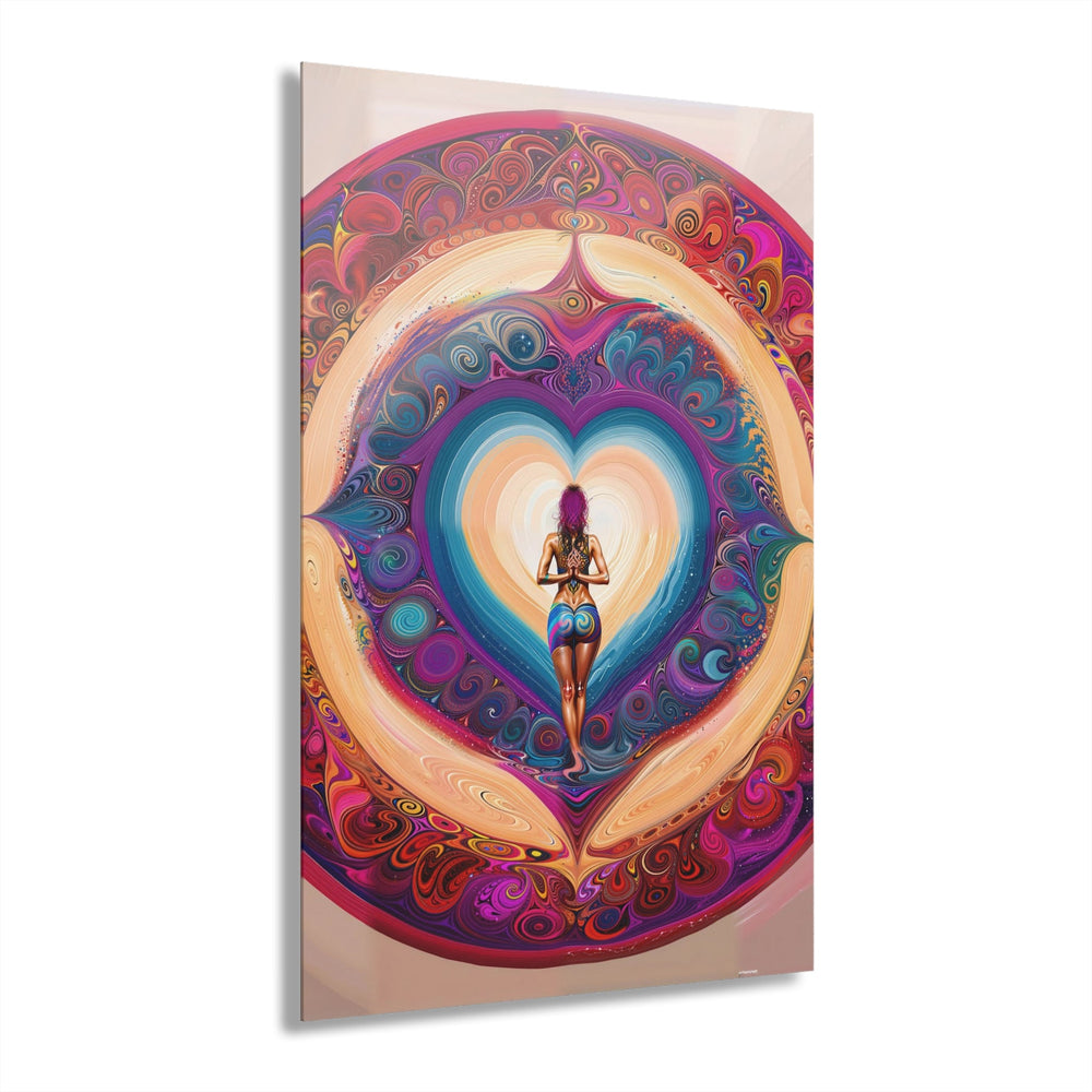 Cosmic Heart Vortex - Acrylic Prints (French Cleat Hanging) - Home Decor - g(0D·IO) - 24" x 36" (Vertical) - 0.25'' -