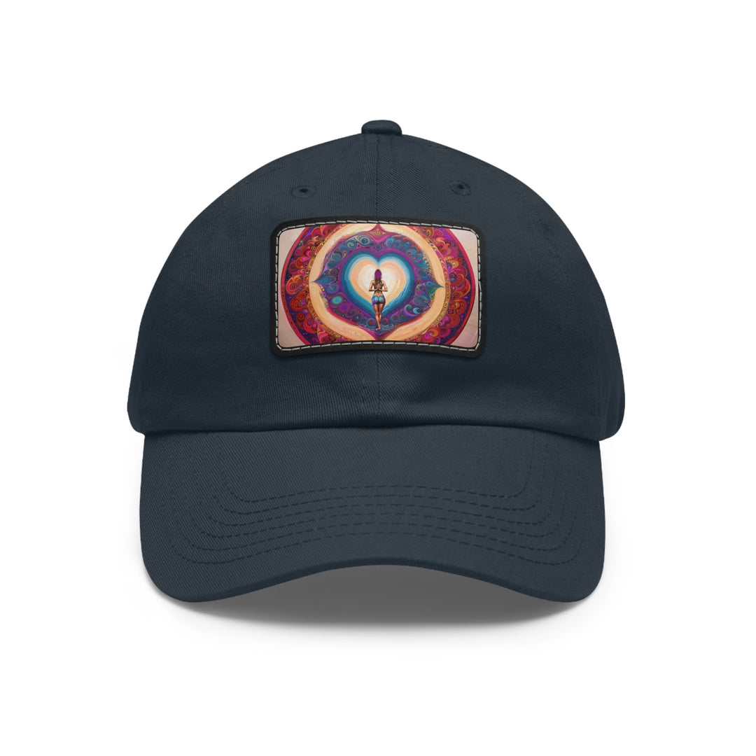 Cosmic Heart Vortex - Dad Hat - Hats - g(0D·IO) - Navy / Black patch - Rectangle - One size