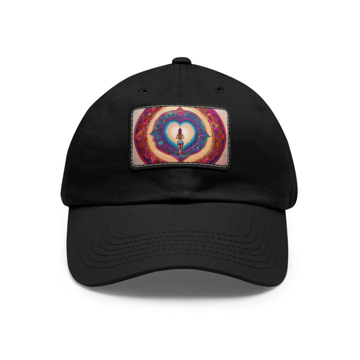 Cosmic Heart Vortex - Dad Hat - Hats - g(0D·IO) - Black / Black patch - Rectangle - One size