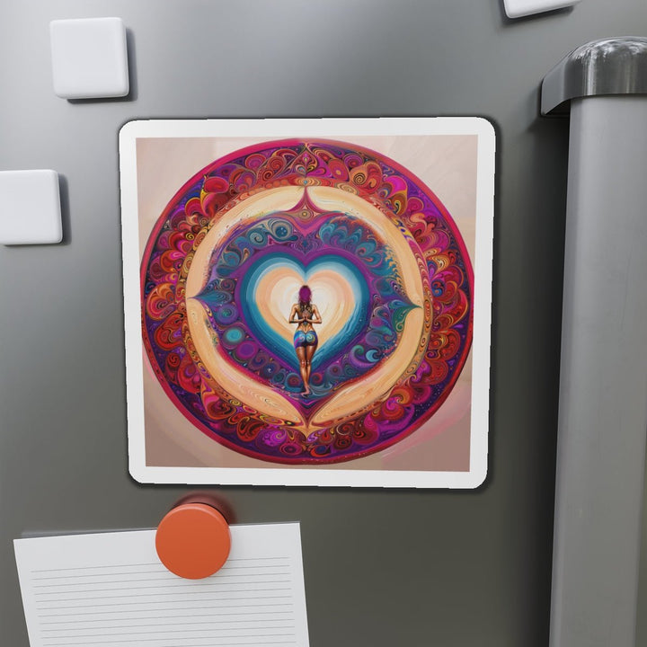 Cosmic Heart Vortex - Die-cut Magnet - Home Decor - g(0D·IO) - 6 × 6" - Die-Cut - 1 pc
