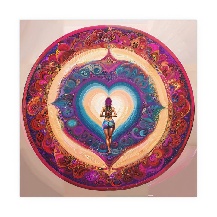 Cosmic Heart Vortex - Indoor and Outdoor Silk Poster - Poster - g(0D·IO) - 30″ x 30″ (Square) - Semi Glossy -