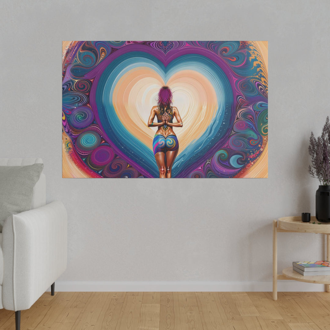 Cosmic Heart Vortex - Matte Canvas - Canvas - g(0D·IO) - 32" x 32" (Square) - 0.75'' -