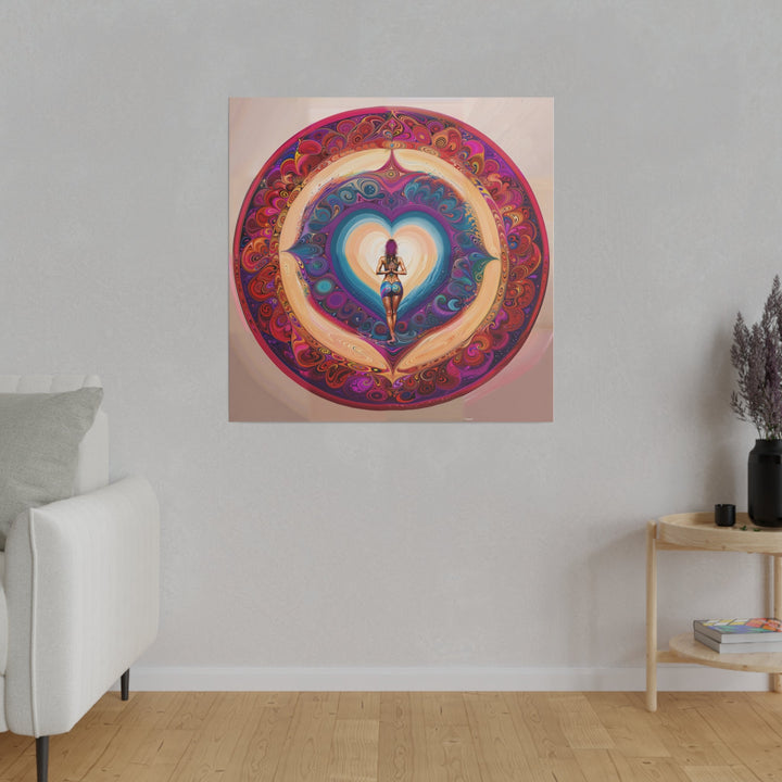 Cosmic Heart Vortex - Matte Canvas - Canvas - g(0D·IO) - 32" x 32" (Square) - 0.75'' -