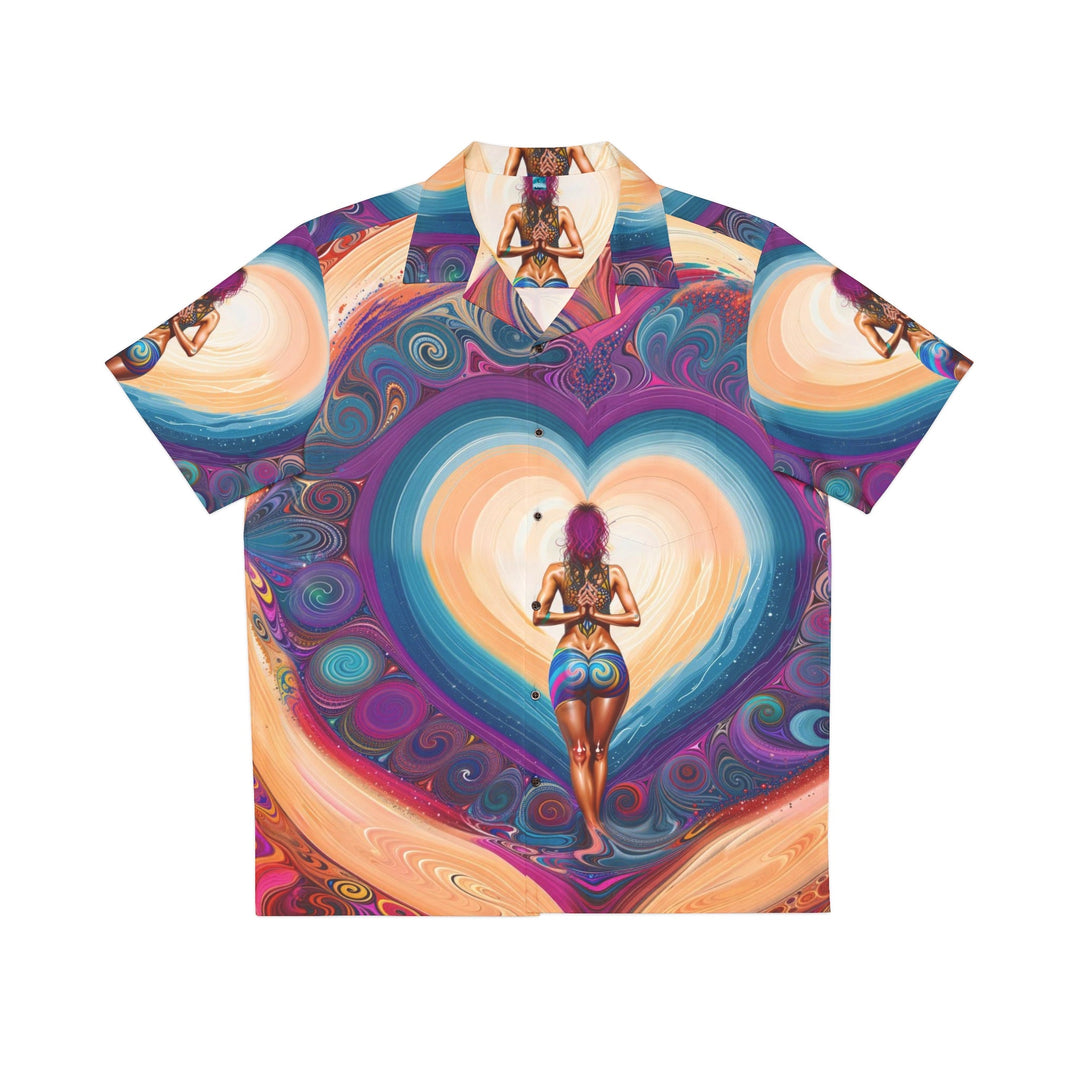 Cosmic Heart Vortex - Men's Hawaiian Shirt - All Over Prints - g(0D·IO) - S - Black -