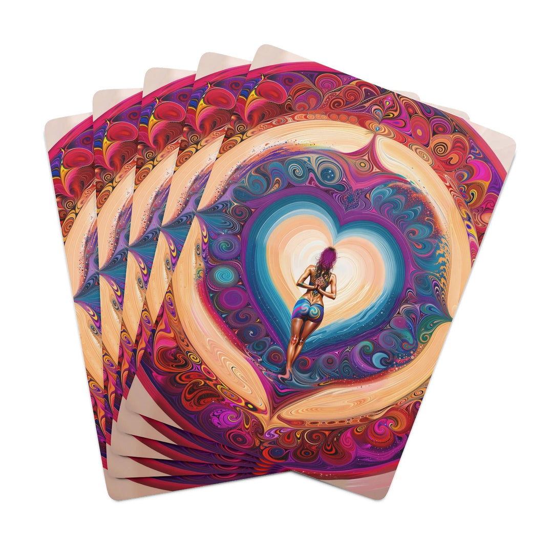 Cosmic Heart Vortex - Poker Cards - Paper products - g(0D·IO) - 2.47" x 3.47" - White - Semi Glossy