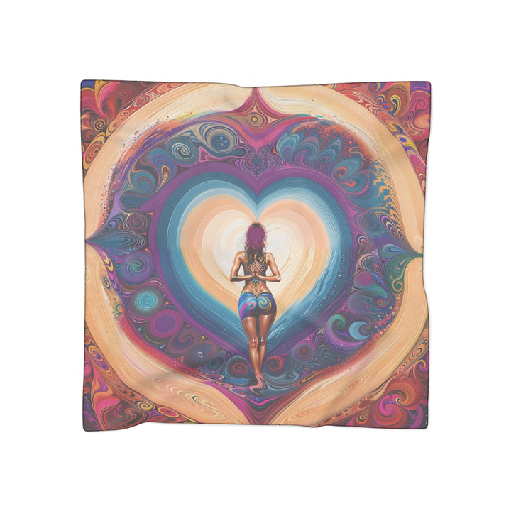 Cosmic Heart Vortex - Poly Scarf - Accessories - g(0D·IO) - Poly chiffon - 25" × 25" -