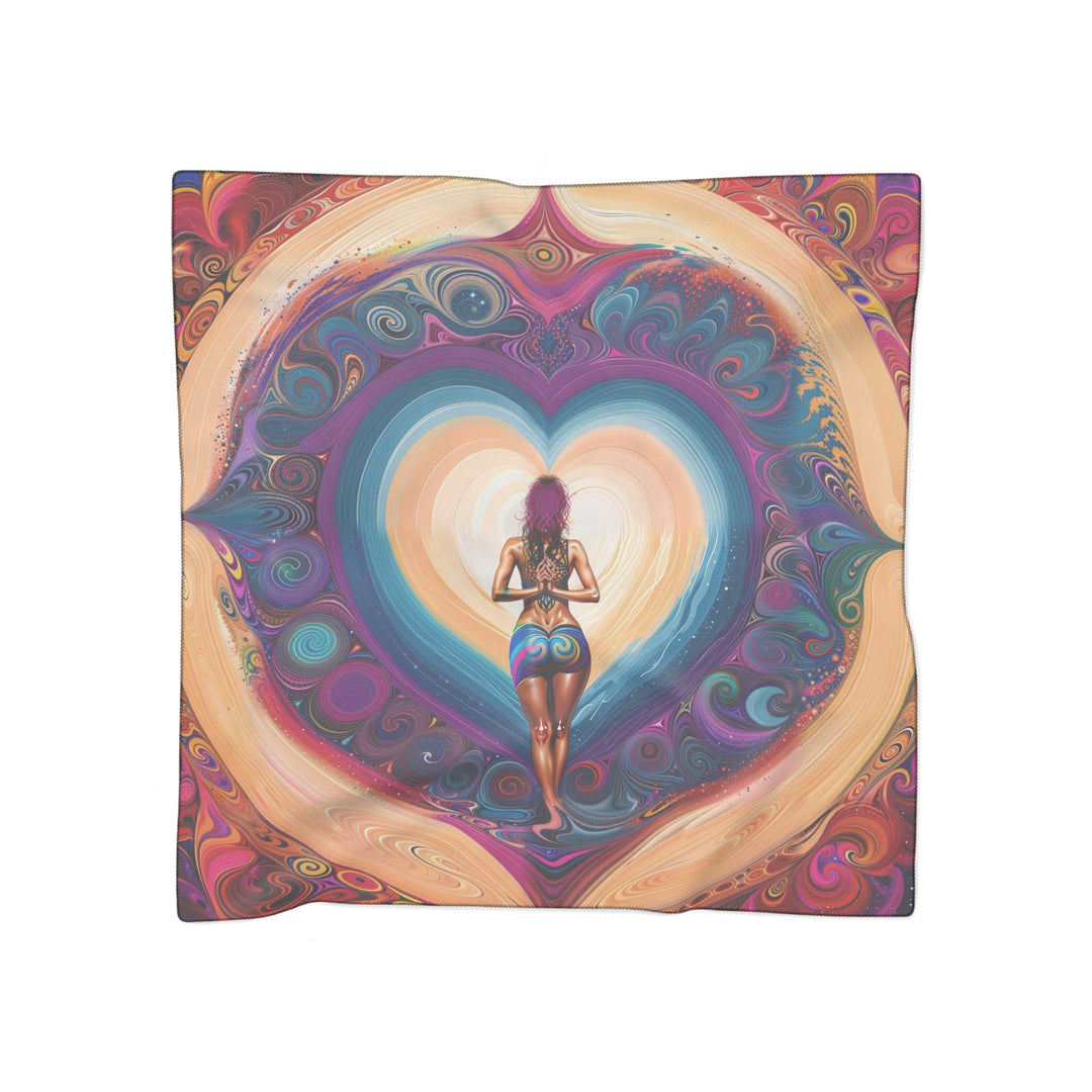 Cosmic Heart Vortex - Poly Scarf - Accessories - g(0D·IO) - Poly voile - 25" × 25" -