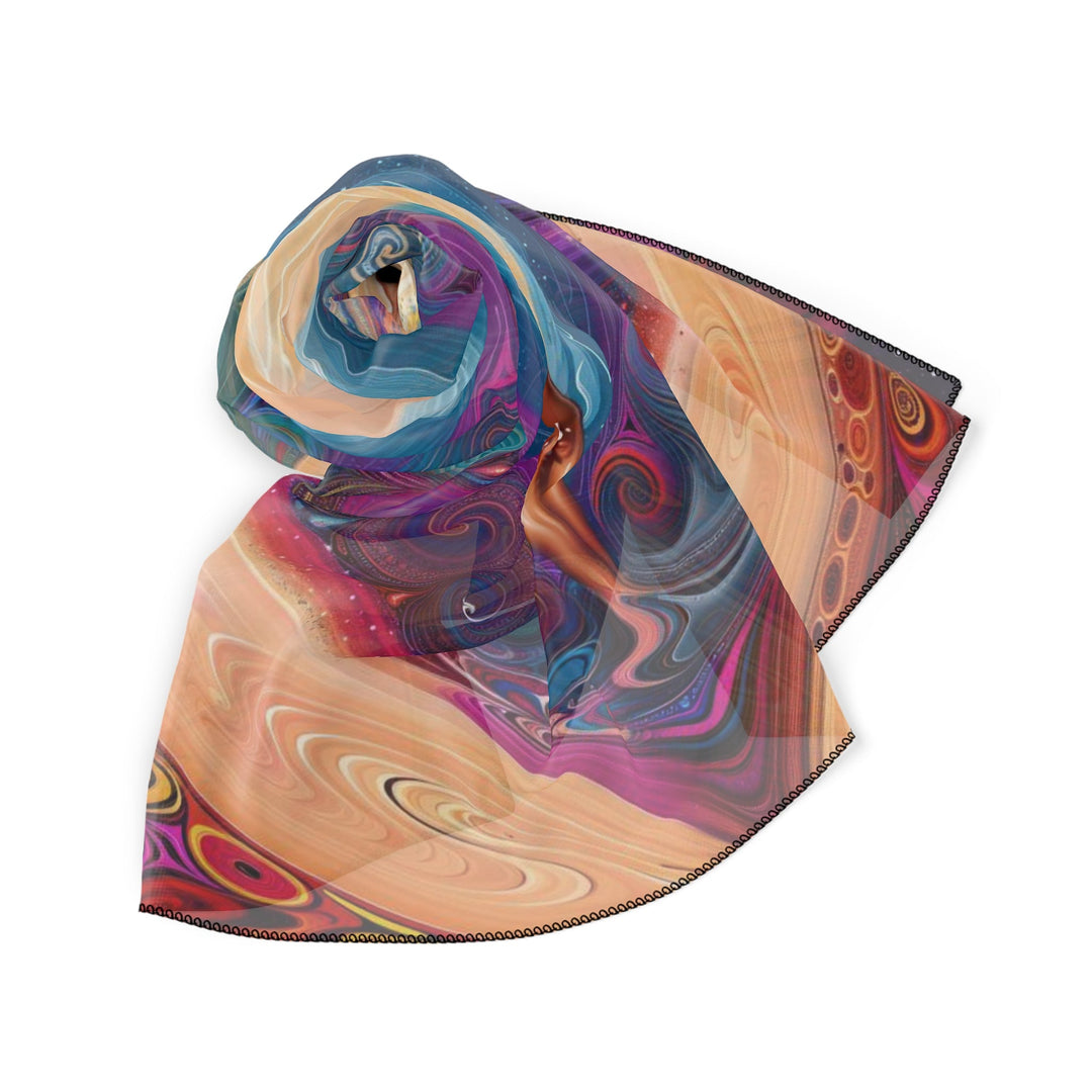 Cosmic Heart Vortex - Poly Scarf - Accessories - g(0D·IO) - Poly chiffon - 50" × 50" -