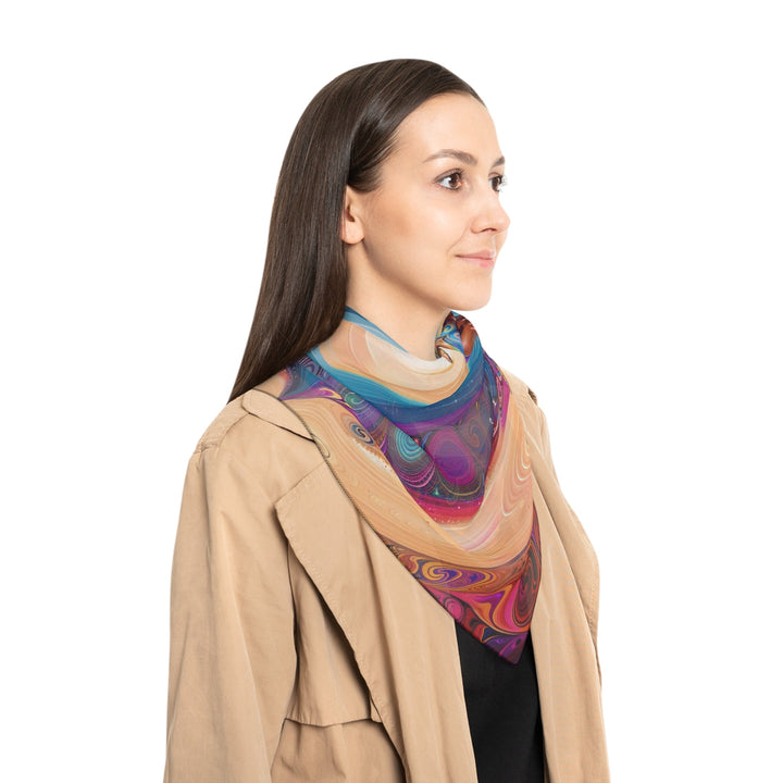 Cosmic Heart Vortex - Poly Scarf - Accessories - g(0D·IO) - Poly chiffon - 50" × 50" -