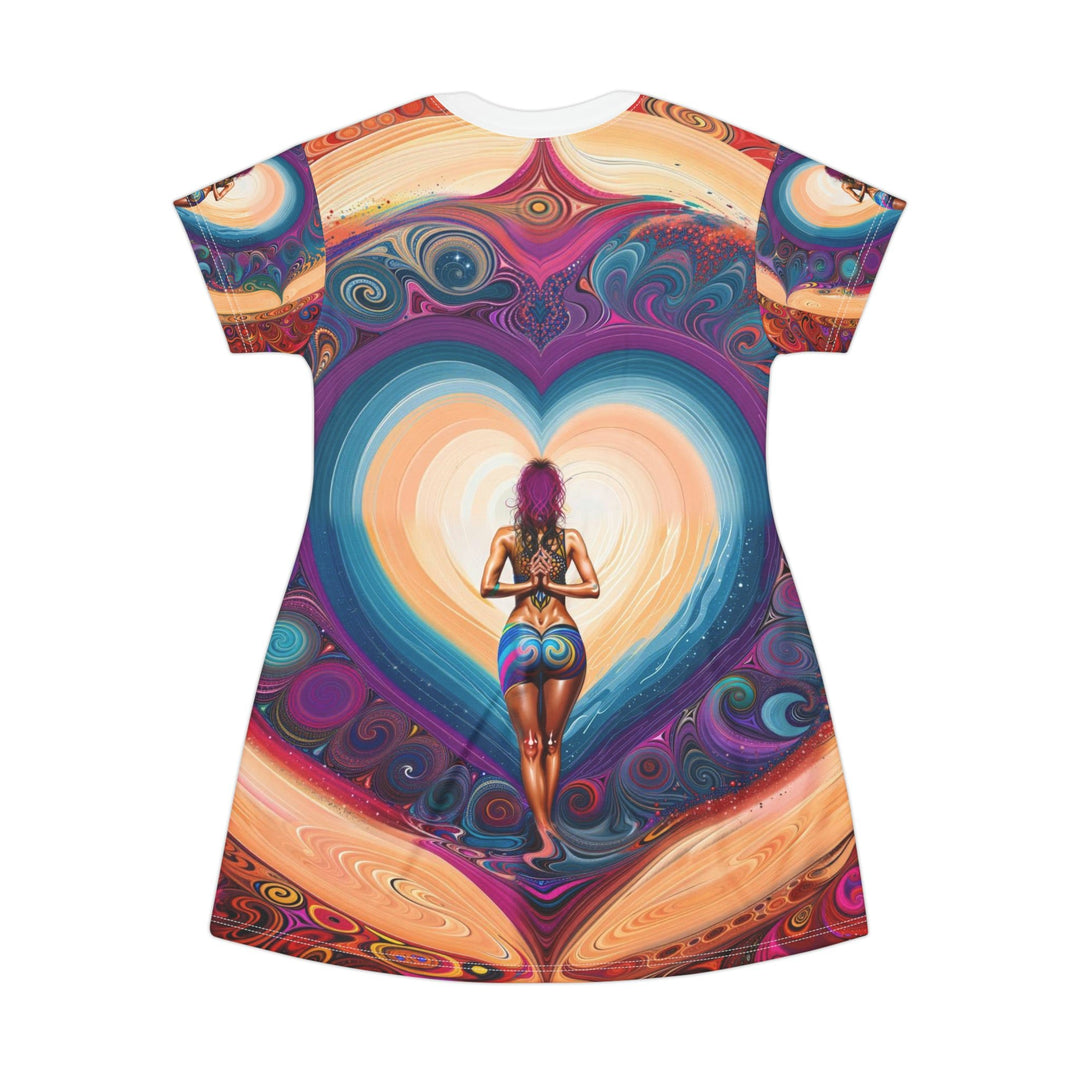 Cosmic Heart Vortex - T-Shirt Dress - All Over Prints - g(0D·IO) - XS - -