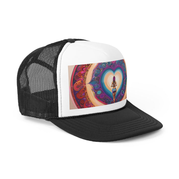 Cosmic Heart Vortex - Trucker Hat - Hats - g(0D·IO) - Pink - One size -