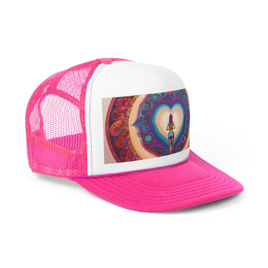 Cosmic Heart Vortex - Trucker Hat - Hats - g(0D·IO) - Pink - One size -