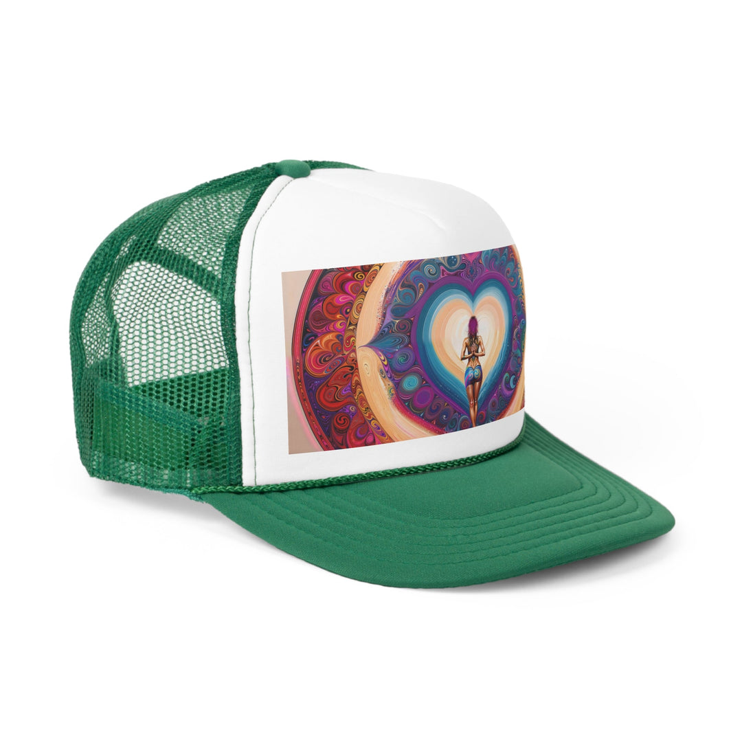 Cosmic Heart Vortex - Trucker Hat - Hats - g(0D·IO) - Pink - One size -