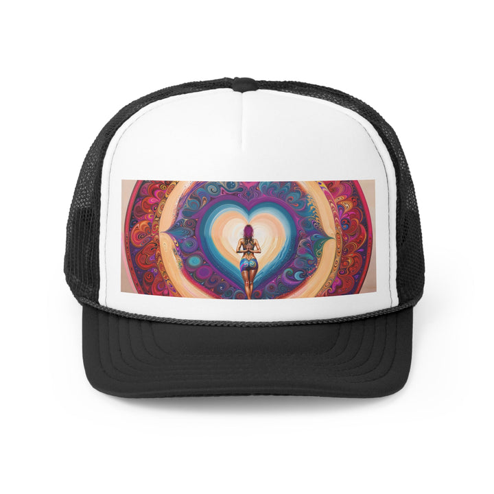 Cosmic Heart Vortex - Trucker Hat - Hats - g(0D·IO) - Black - One size -