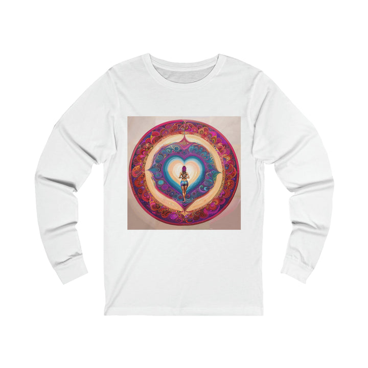 Cosmic Heart Vortex - Unisex Jersey Long Sleeve Tee - Long-sleeve - g(0D·IO) - S - White -