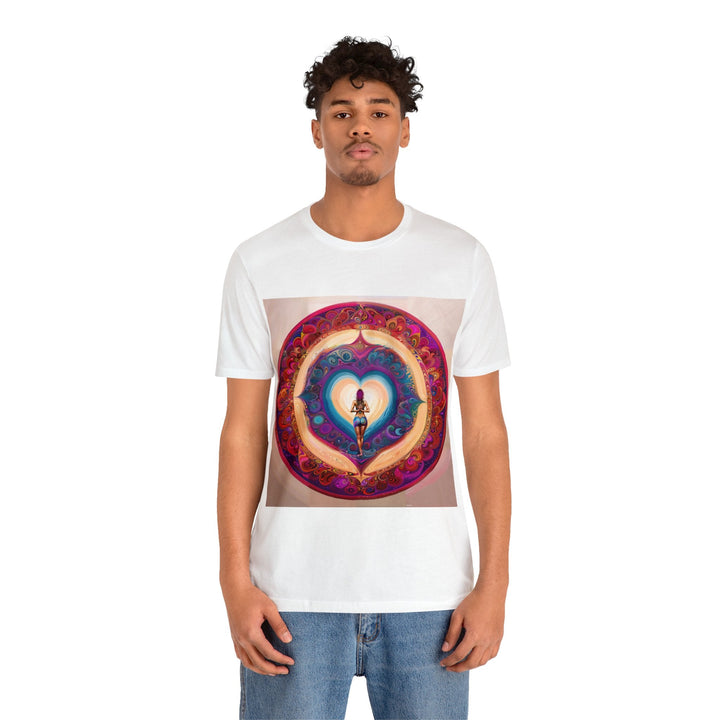 Cosmic Heart Vortex - Unisex Jersey Short Sleeve Tee - T-Shirt - g(0D·IO) - Black - S -