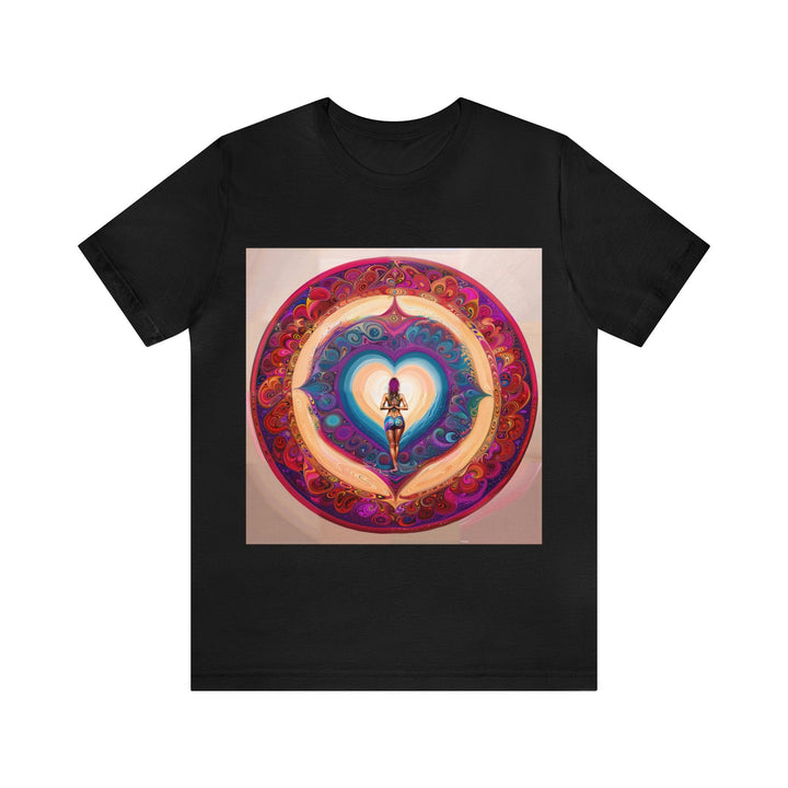 Cosmic Heart Vortex - Unisex Jersey Short Sleeve Tee - T-Shirt - g(0D·IO) - Black - S -