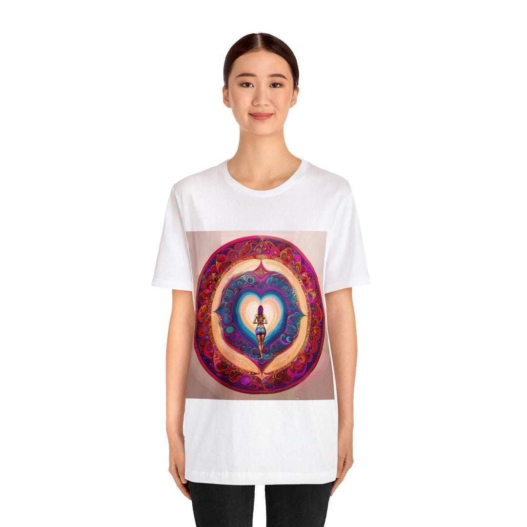 Cosmic Heart Vortex - Unisex Jersey Short Sleeve Tee - T-Shirt - g(0D·IO) - Black - S -