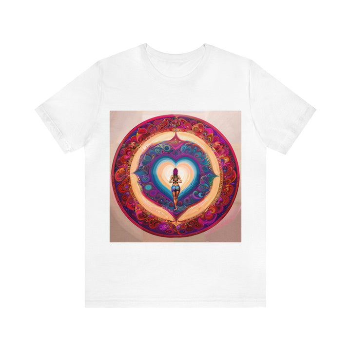 Cosmic Heart Vortex - Unisex Jersey Short Sleeve Tee - T-Shirt - g(0D·IO) - White - S -