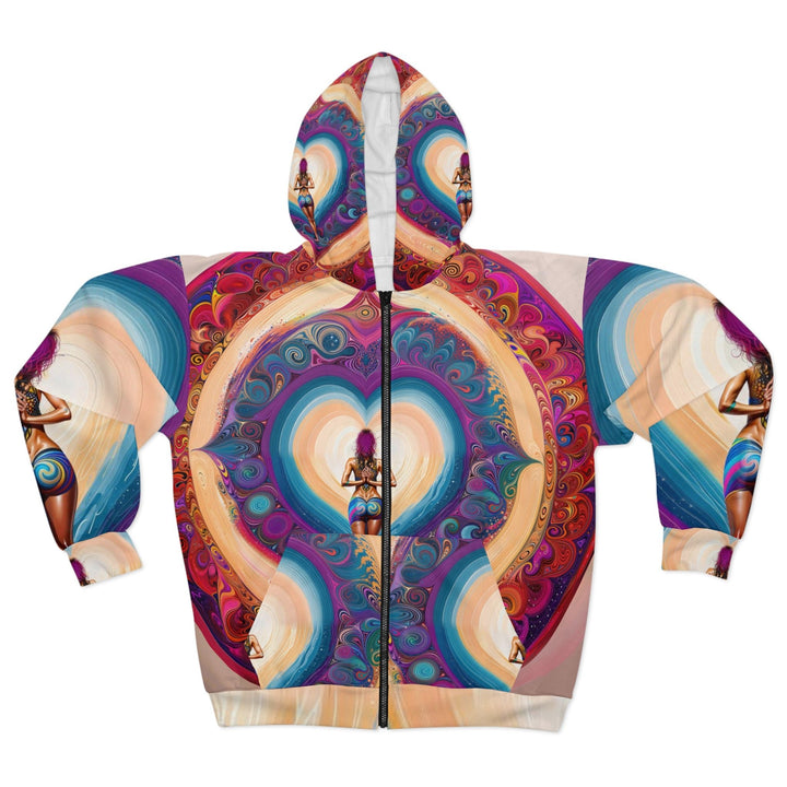 Cosmic Heart Vortex - Unisex Zip Hoodie - All Over Prints - g(0D·IO) - XS - -