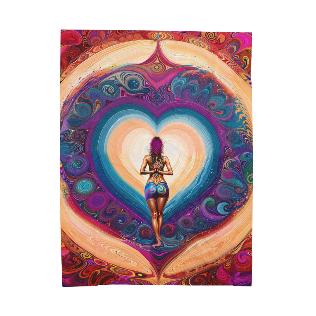 Cosmic Heart Vortex - Velveteen Plush Blanket - All Over Prints - g(0D·IO) - 60" × 80" - -