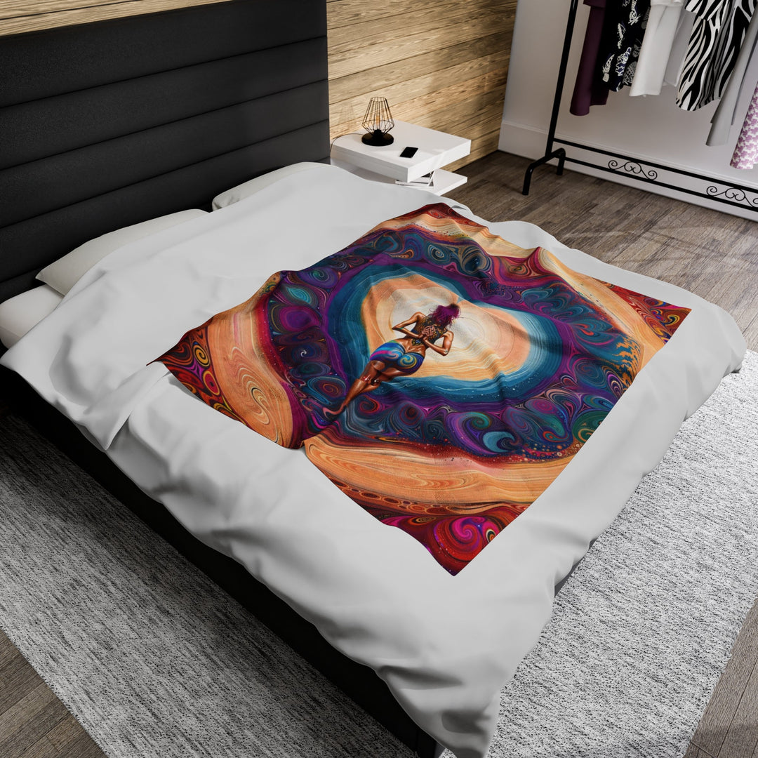 Cosmic Heart Vortex - Velveteen Plush Blanket - All Over Prints - g(0D·IO) - 30" × 40" - -