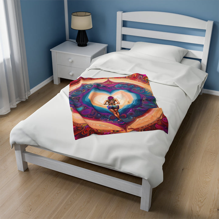 Cosmic Heart Vortex - Velveteen Plush Blanket - All Over Prints - g(0D·IO) - 30" × 40" - -