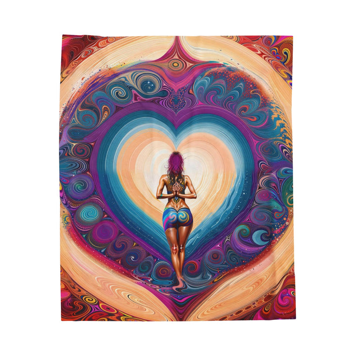 Cosmic Heart Vortex - Velveteen Plush Blanket - All Over Prints - g(0D·IO) - 50" × 60" - -