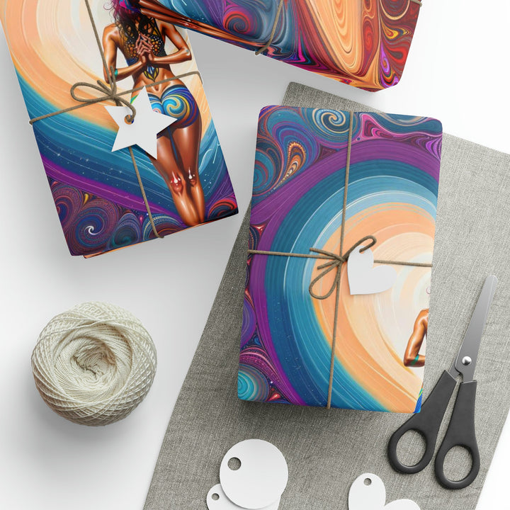 Cosmic Heart Vortex - Wrapping Paper - Home Decor - g(0D·IO) - 30'' x 72'' - Matte -