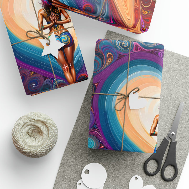 Cosmic Heart Vortex - Wrapping Paper - Home Decor - g(0D·IO) - 30'' x 72'' - Matte -