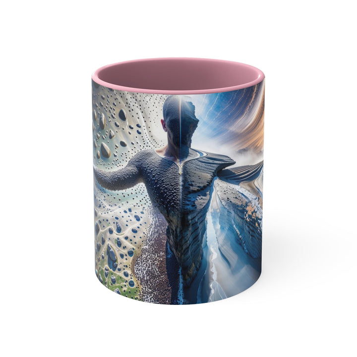 Cosmic Human Duality - Accent Coffee Mug - Mug - g(0D·IO) - Pink - 11oz -