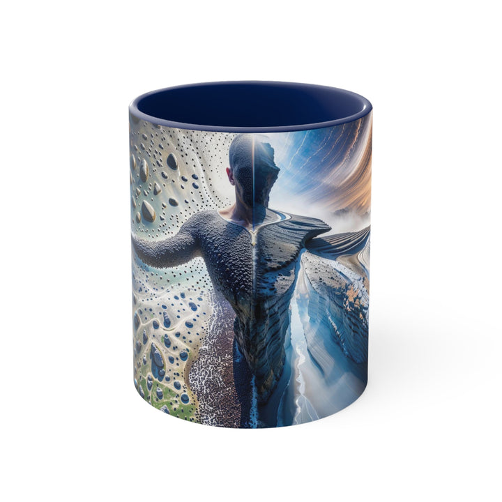 Cosmic Human Duality - Accent Coffee Mug - Mug - g(0D·IO) - Navy - 11oz -