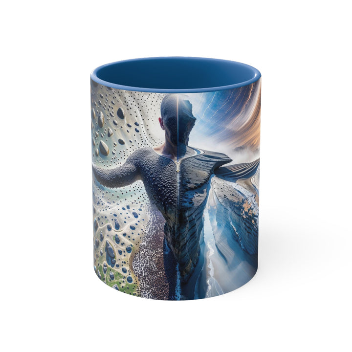 Cosmic Human Duality - Accent Coffee Mug - Mug - g(0D·IO) - Blue - 11oz -