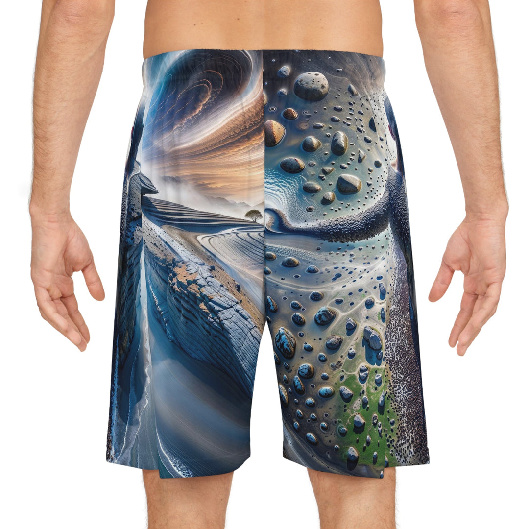 Cosmic Human Duality - AOP Basketball Shorts - All Over Prints - g(0D·IO) - Seam thread color automatically matched to design - XS -