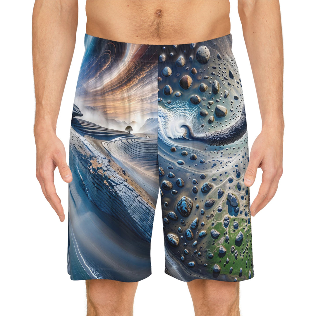 Cosmic Human Duality - AOP Basketball Shorts - All Over Prints - g(0D·IO) - Seam thread color automatically matched to design - XS -