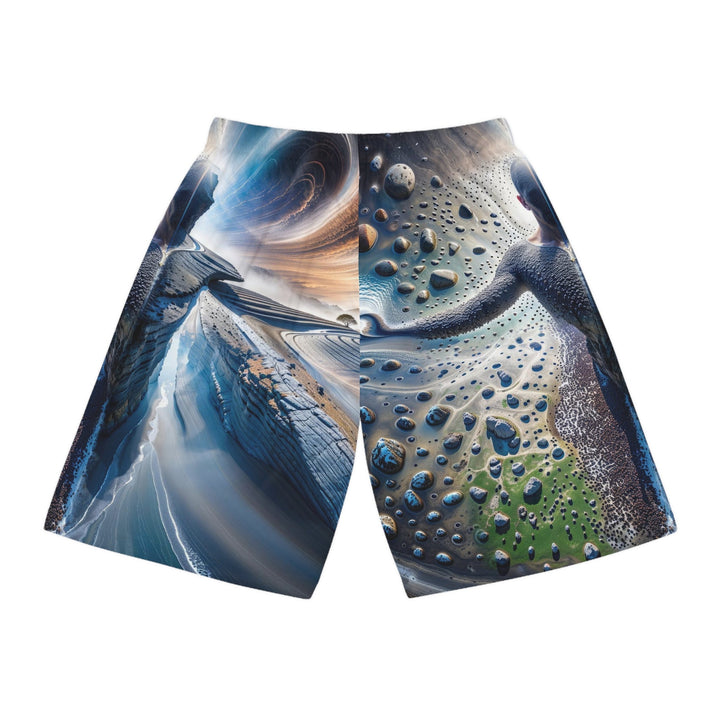 Cosmic Human Duality - AOP Basketball Shorts - All Over Prints - g(0D·IO) - Seam thread color automatically matched to design - XS -