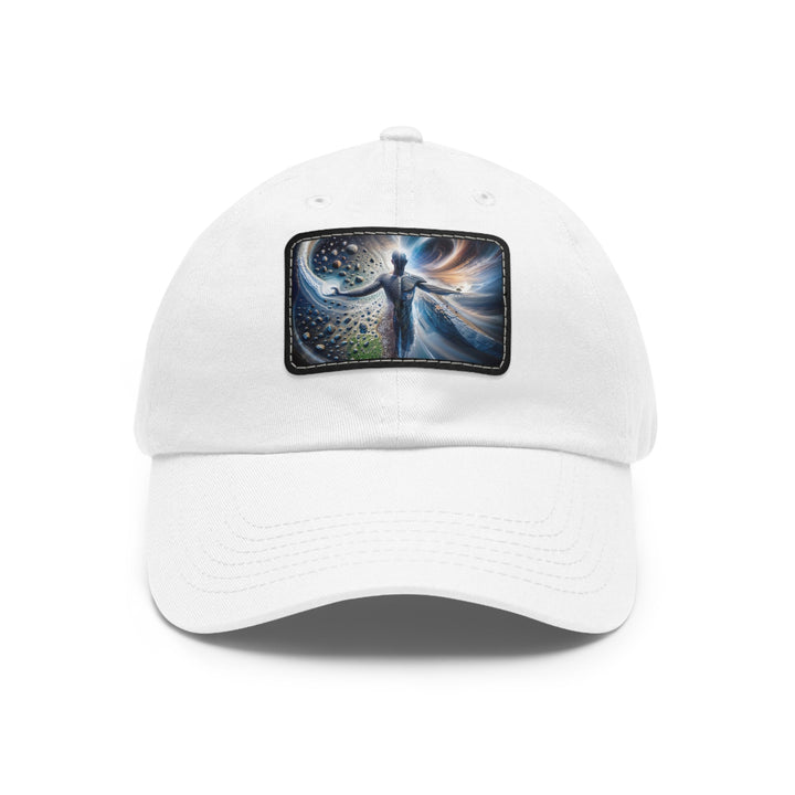 Cosmic Human Duality - Dad Hat - Hats - g(0D·IO) - White / Black patch - Rectangle - One size