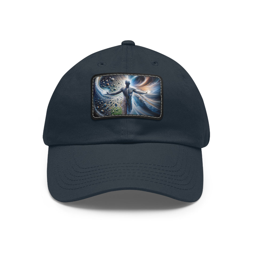 Cosmic Human Duality - Dad Hat - Hats - g(0D·IO) - Navy / Black patch - Rectangle - One size